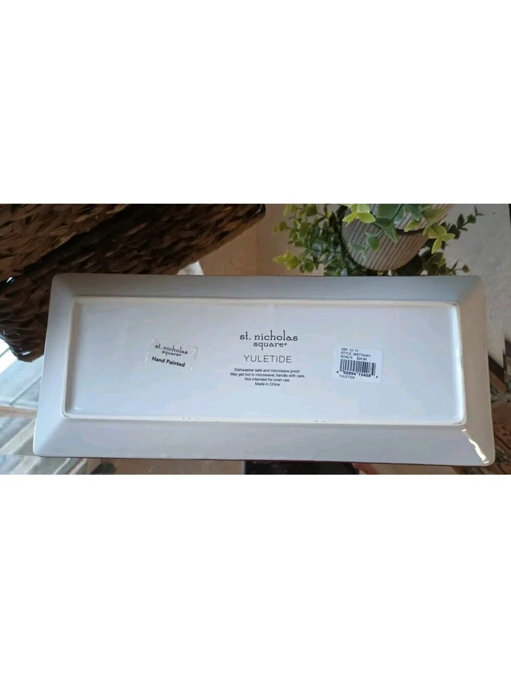 St. Nicholas Square Yuletide Warm Wishes Snowman Treat Tray 14 x 6 Christmas HTF